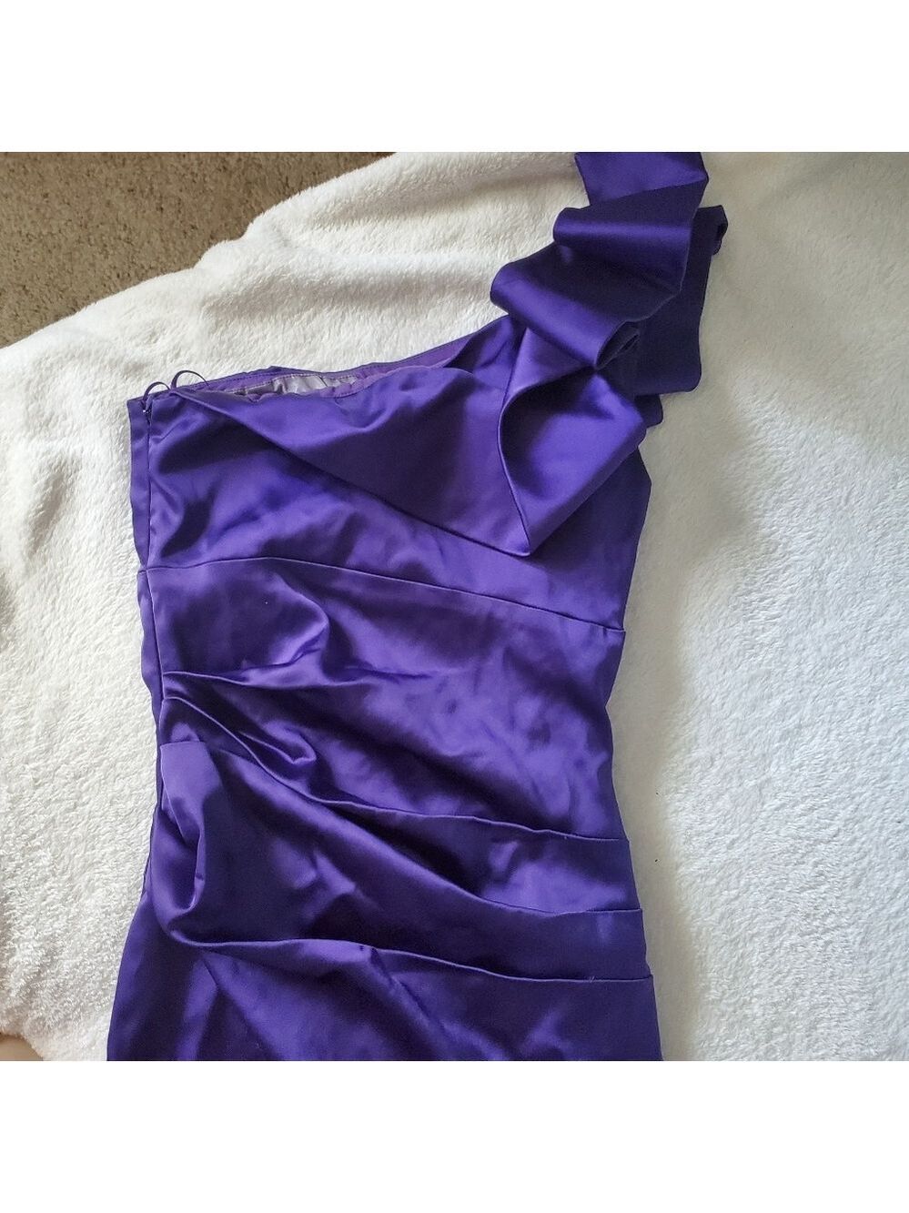 Cache One Shoulder Ruffle Dress Purple - Picture 5 of 7